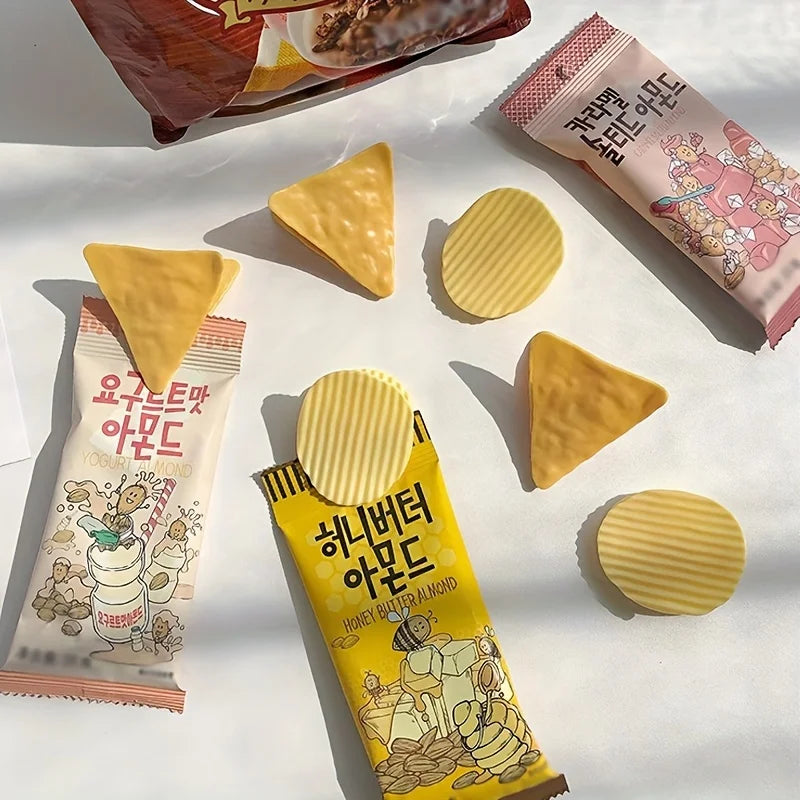 4PCS Chip-Shaped Food Bag Clip Versatile Fresh-Keeping Sealed Clip for Snack Bags Bills Documents Durable Fun Kitchen Organizers