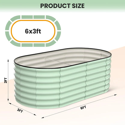 2-Pack Oval Galvanized Steel Raised Garden Bed