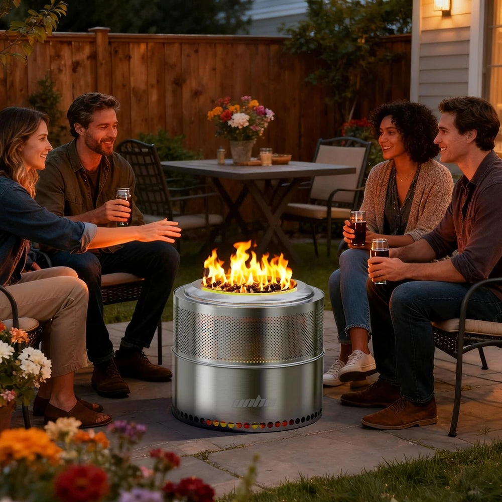 19 Inch Smokeless Fire Pit for Outdoor Wood Burning