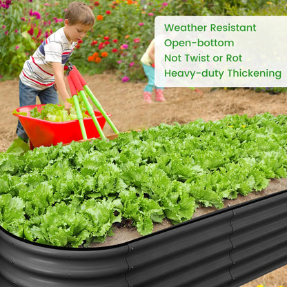 2-Pack Oval Galvanized Steel Raised Garden Bed