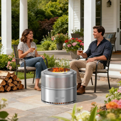 19 Inch Smokeless Fire Pit for Outdoor Wood Burning