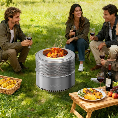 19 Inch Smokeless Fire Pit for Outdoor Wood Burning