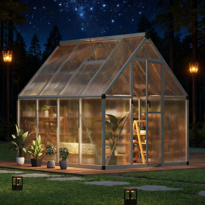 6x7FT Polycarbonate Greenhouse Kit
