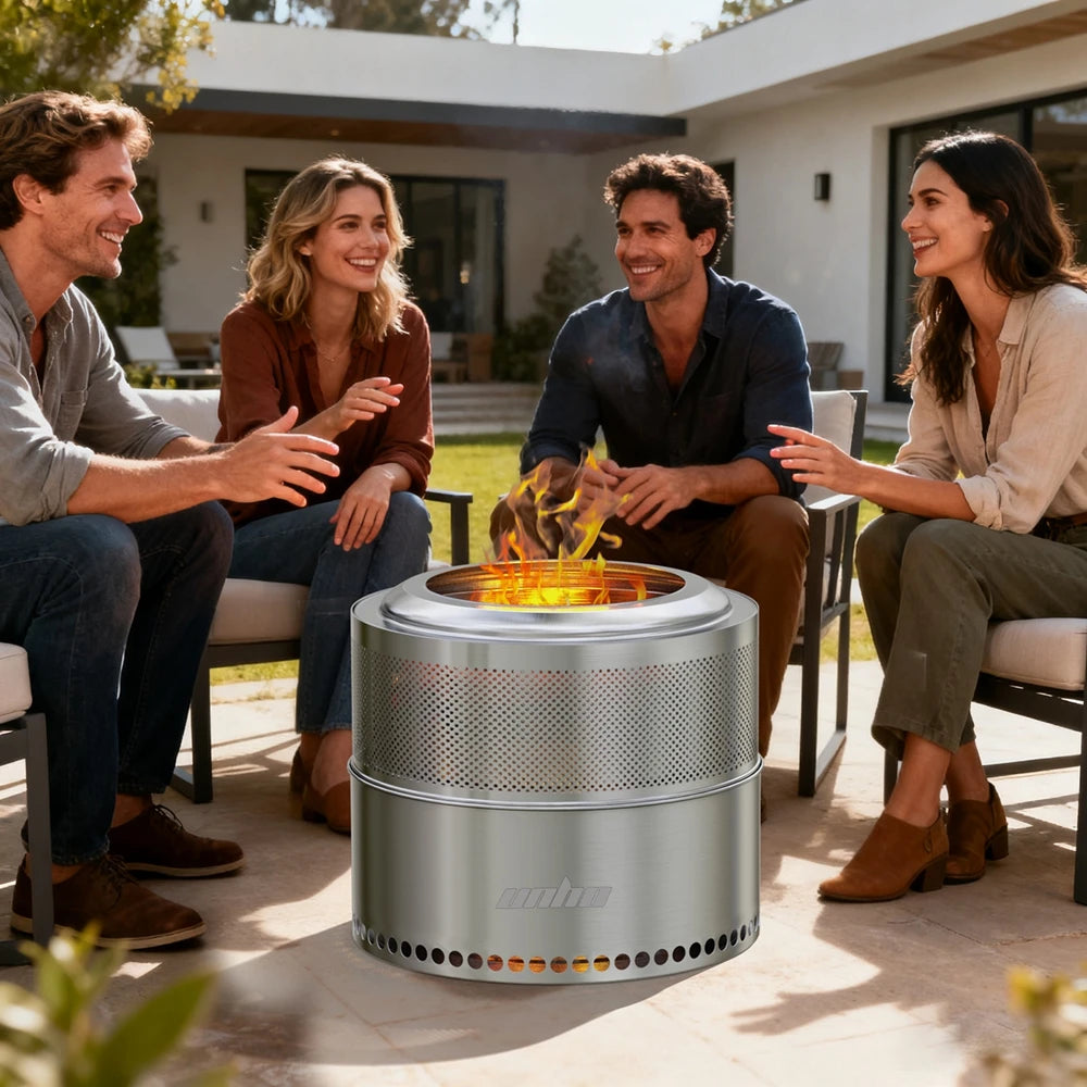 19 Inch Smokeless Fire Pit for Outdoor Wood Burning