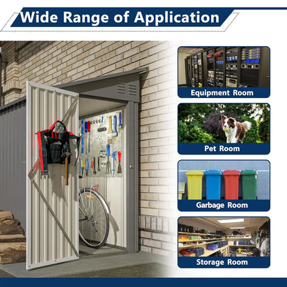 Shed Lean to Storage Shed, Outdoor 4' x 8' Metal Wall Side Storage Shed