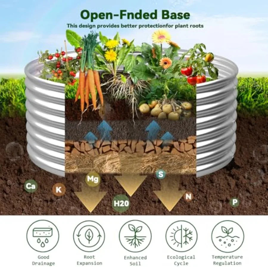4 Pack 2x2FT Round Raised Beds