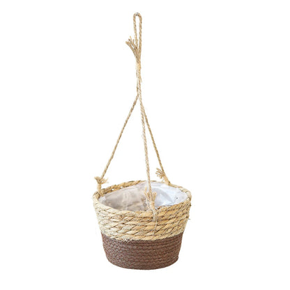 1PC Straw Hanging Basket Planter