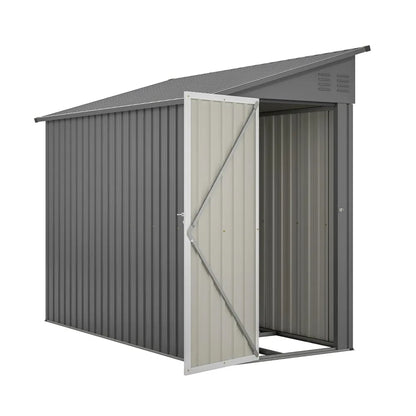 Shed Lean to Storage Shed, Outdoor 4' x 8' Metal Wall Side Storage Shed