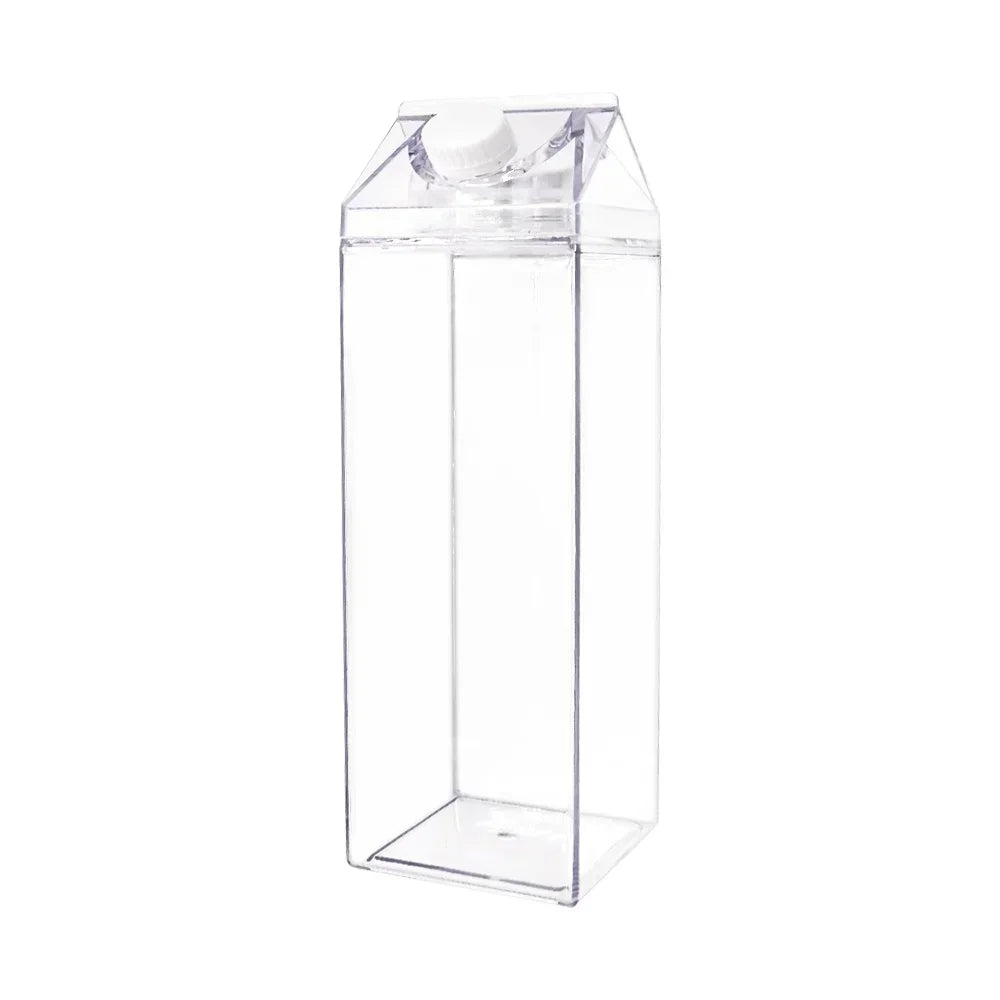 1 Pcs 500/1000ml Hot Selling Creative Milk Box Transparent Water Cup Fresh And Convenient Cup Simple Plastic Cup Milk Cup