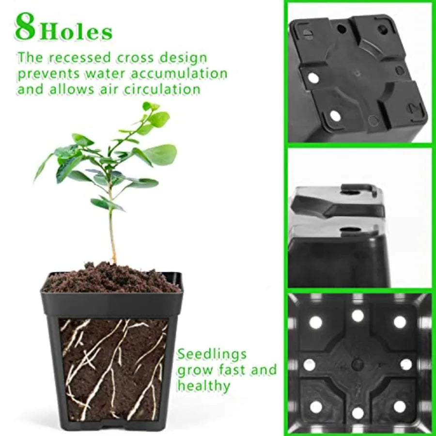 Square Nursery Pots 3.3 Inches 100pc Set