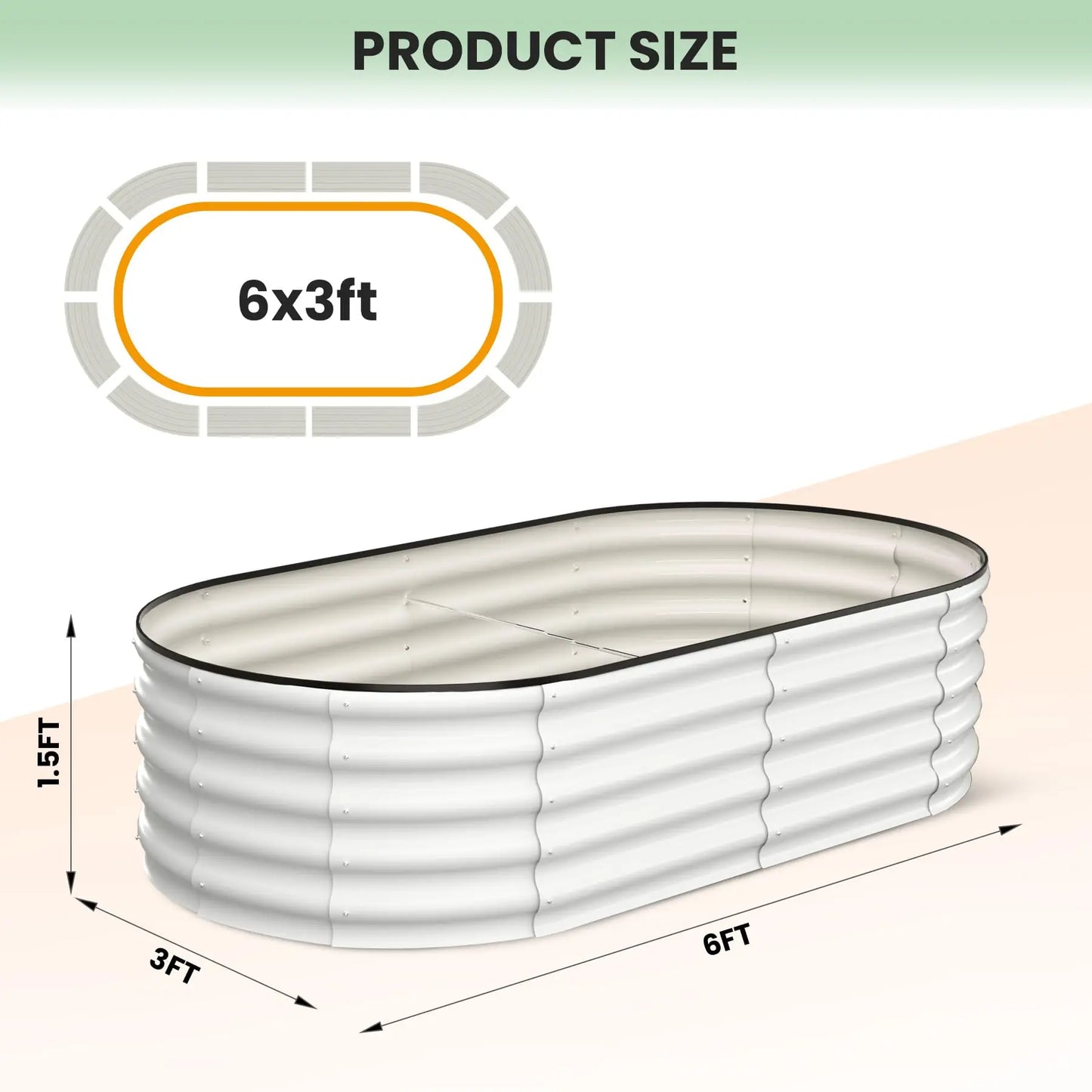 2-Pack Oval Galvanized Steel Raised Garden Bed