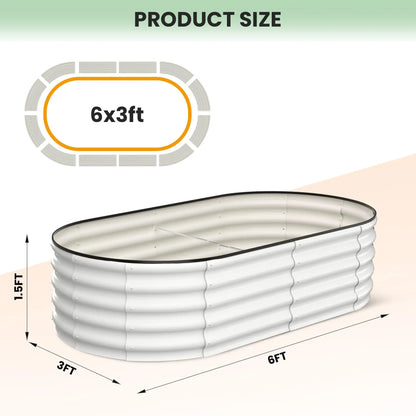 2-Pack Oval Galvanized Steel Raised Garden Bed