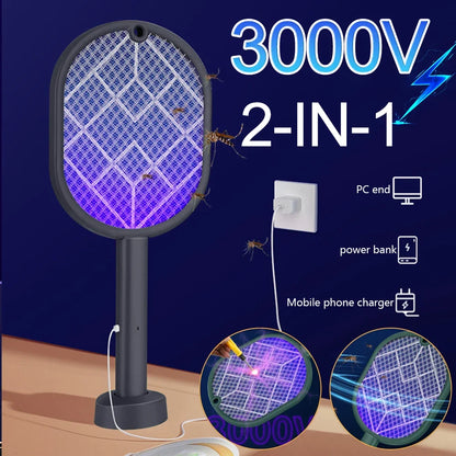Electric Mosquito Killer 2-in-1 Fly Swatter Trap Electric