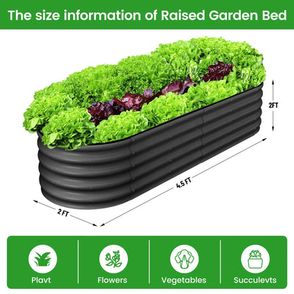 2-Pack Oval Galvanized Steel Raised Garden Bed