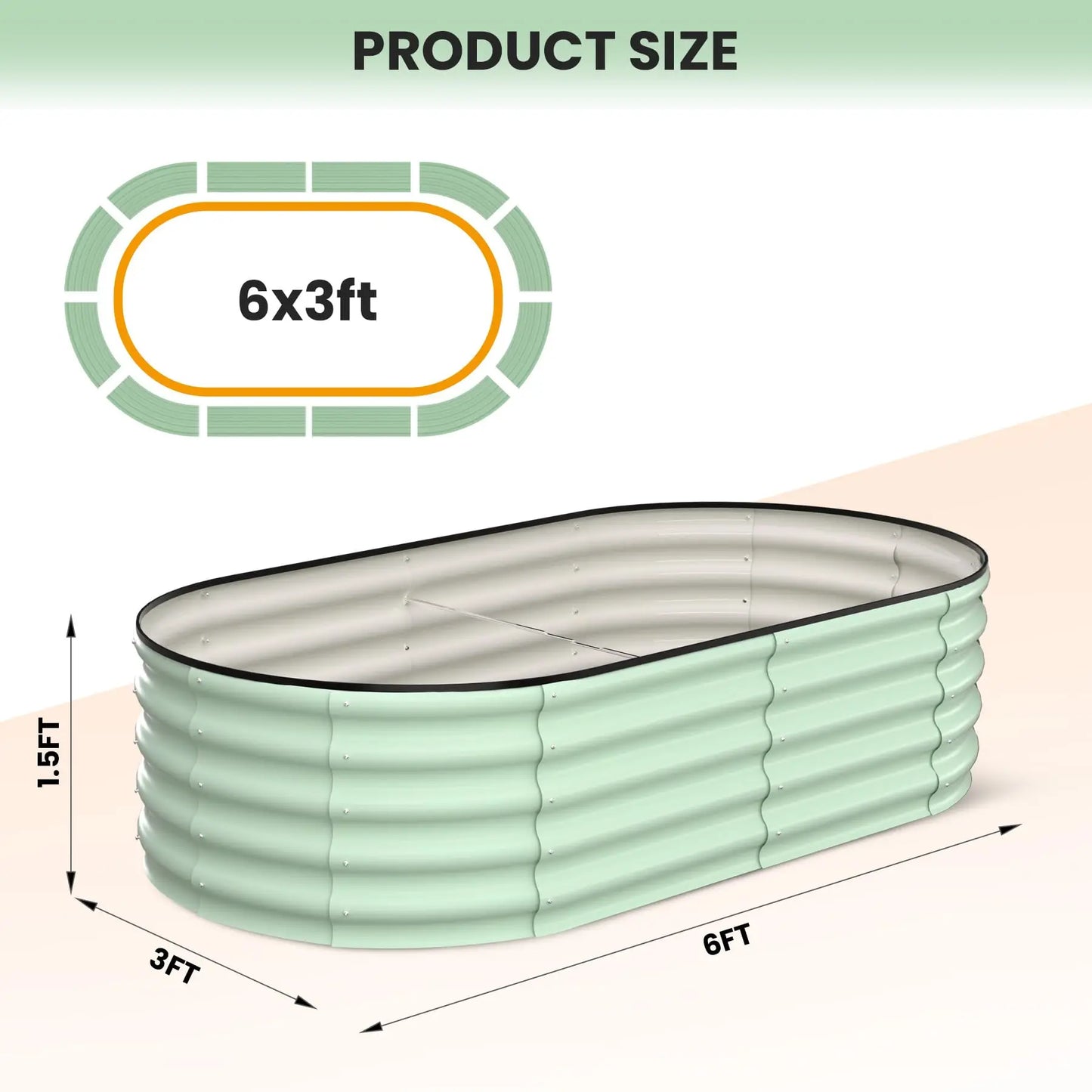 2-Pack Oval Galvanized Steel Raised Garden Bed