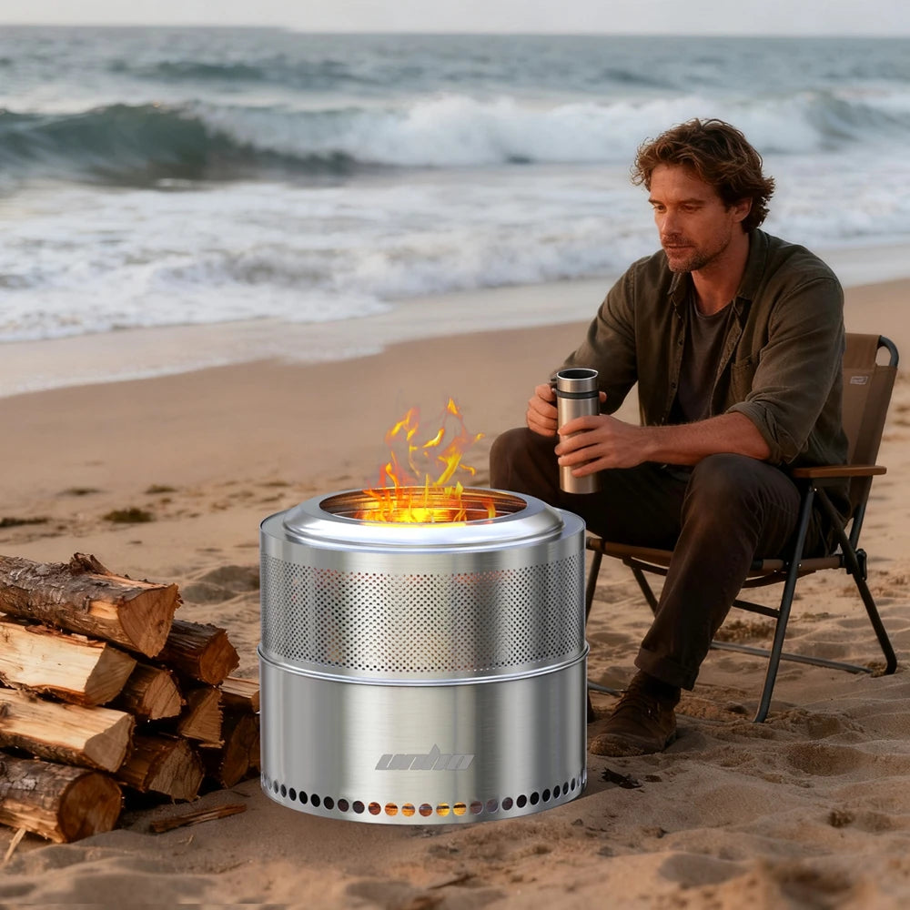 19 Inch Smokeless Fire Pit for Outdoor Wood Burning