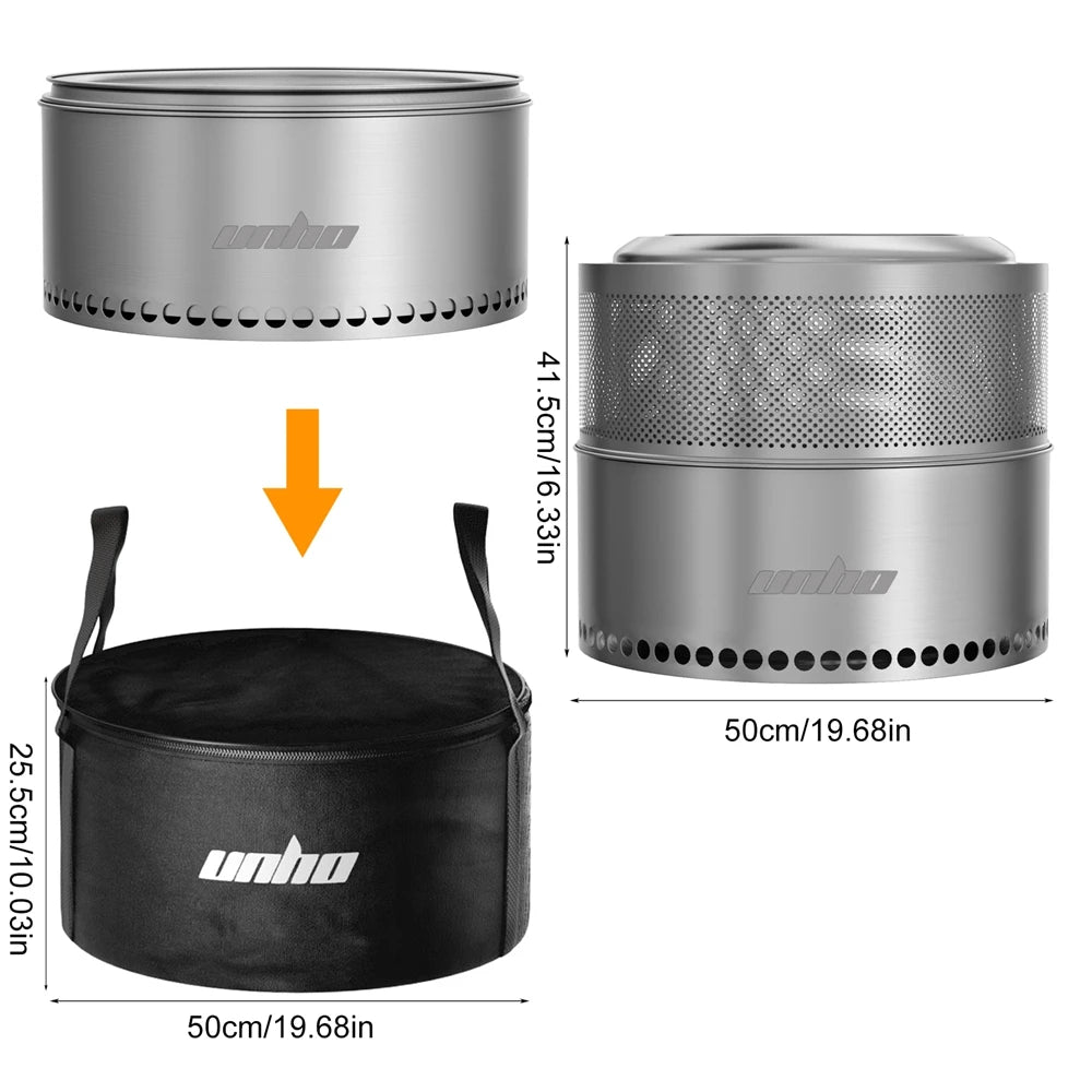 19 Inch Smokeless Fire Pit for Outdoor Wood Burning