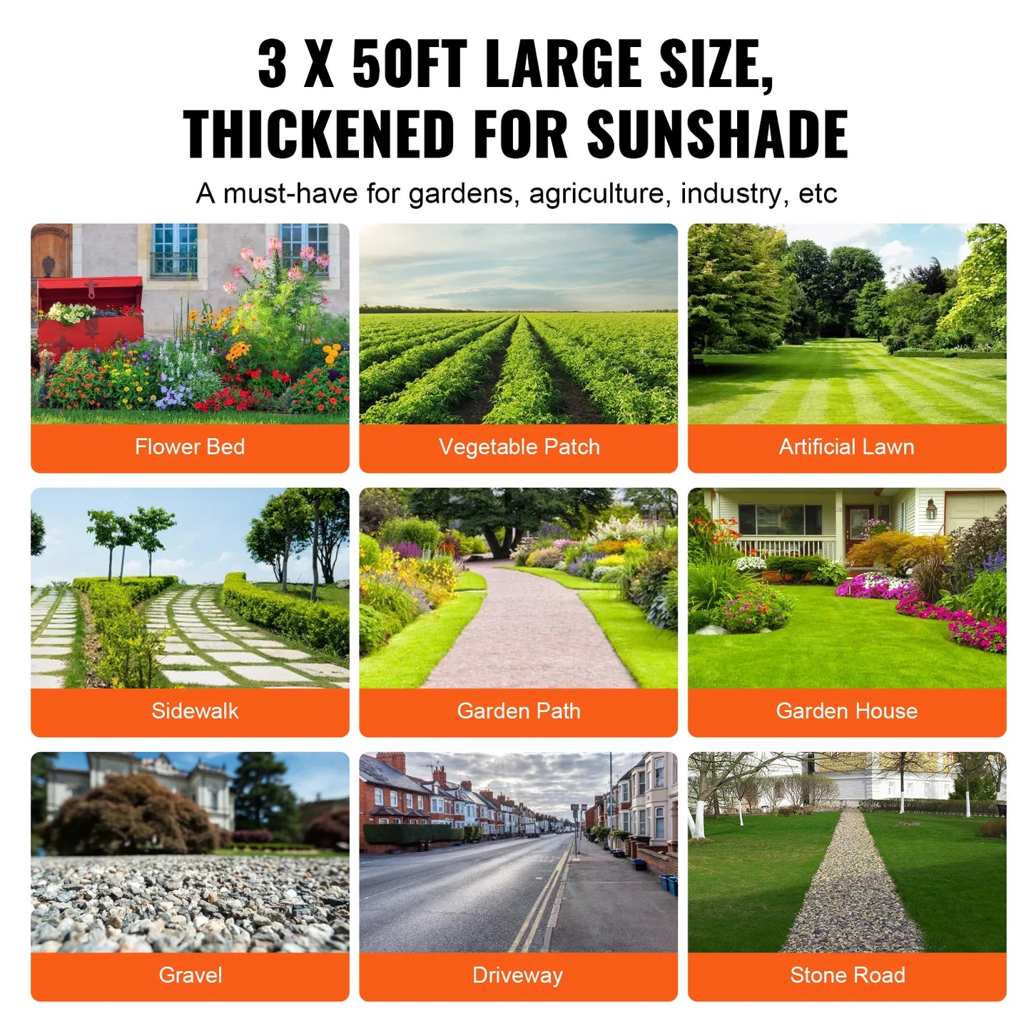 3FTx50FT Premium Heavy Duty Weed Barrier