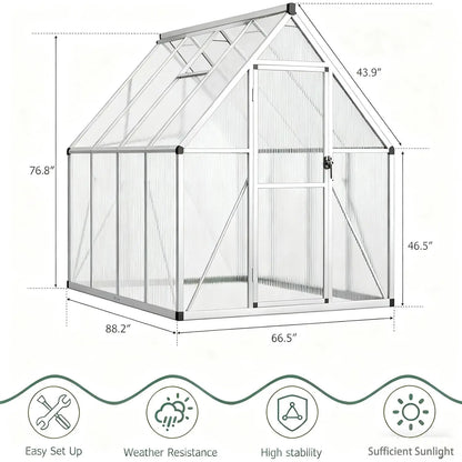 6x7FT Polycarbonate Greenhouse Kit