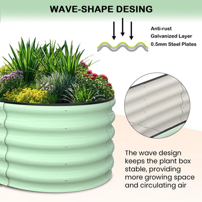 2-Pack Oval Galvanized Steel Raised Garden Bed
