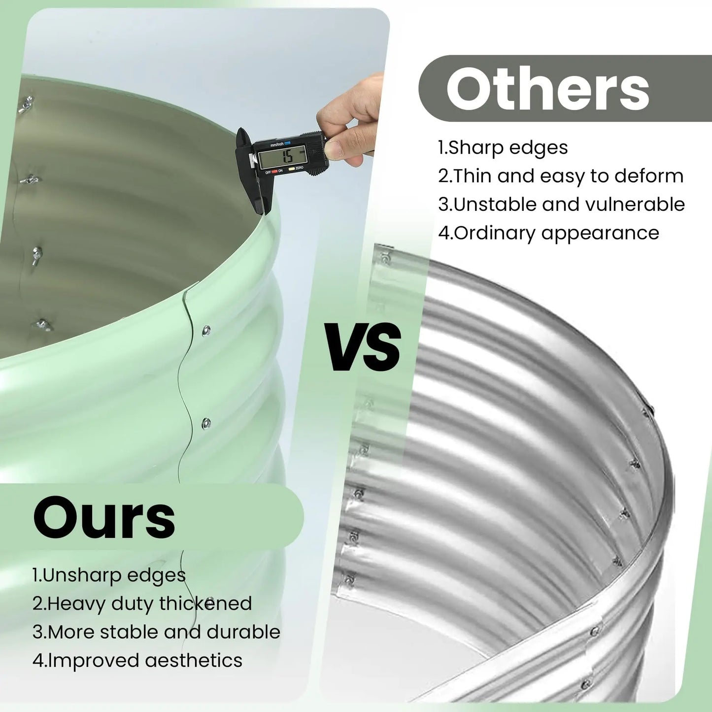 2-Pack Oval Galvanized Steel Raised Garden Bed