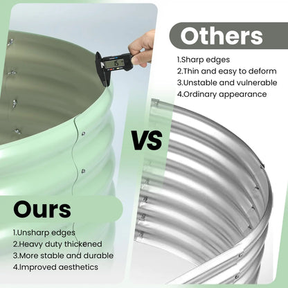 2-Pack Oval Galvanized Steel Raised Garden Bed