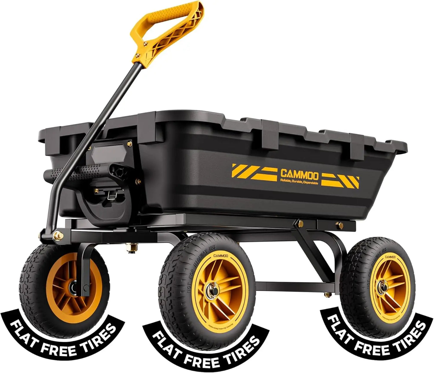 10in NO-FLAT TIRES 900lb Heavy-Duty Garden Dump Cart
