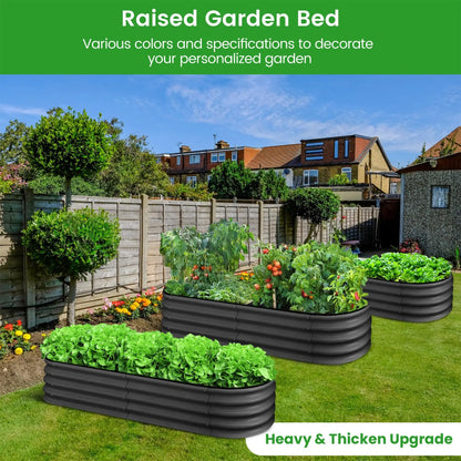 2-Pack Oval Galvanized Steel Raised Garden Bed