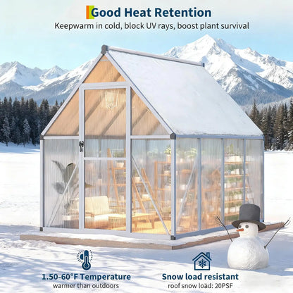 6x7FT Polycarbonate Greenhouse Kit