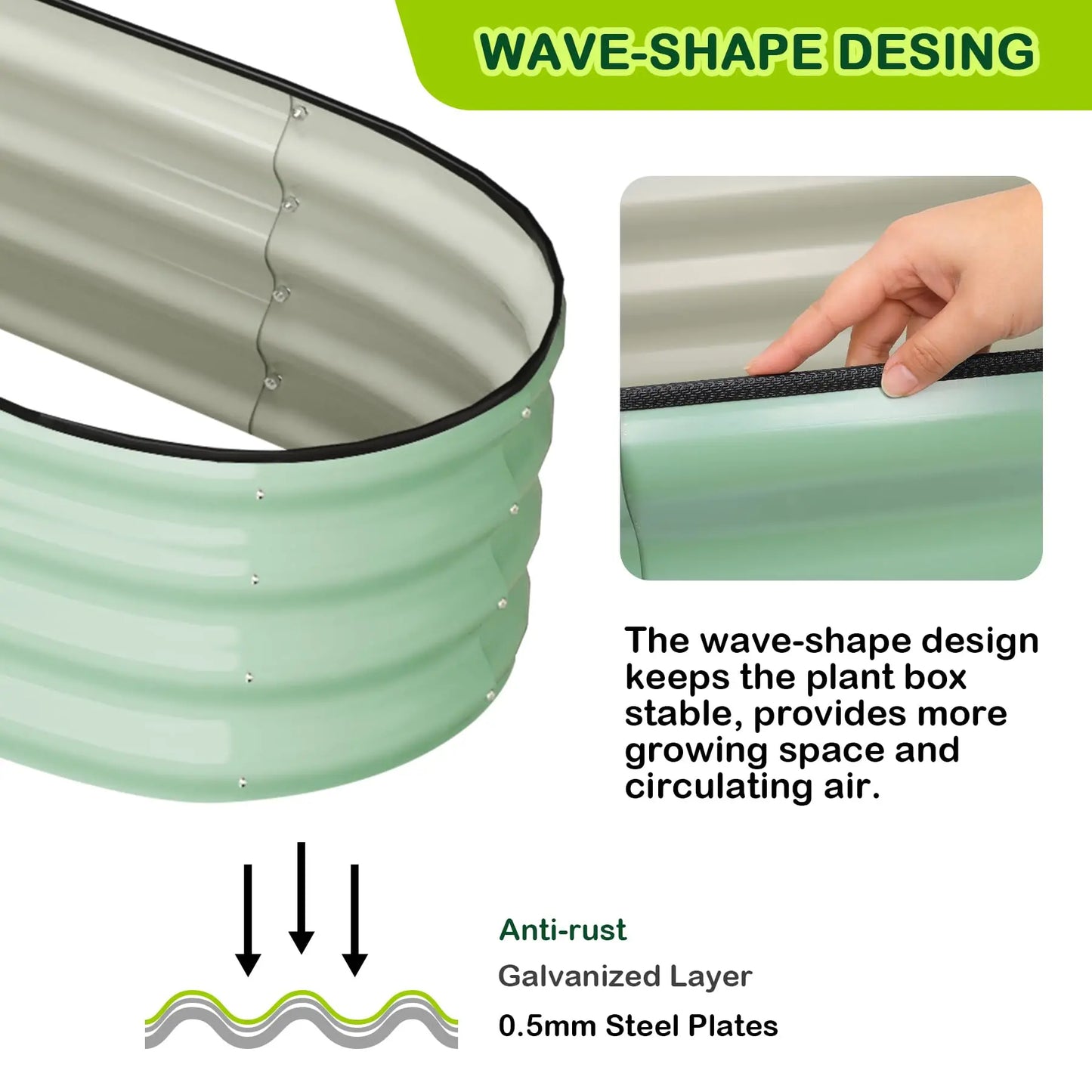 2-Pack Oval Galvanized Steel Raised Garden Bed