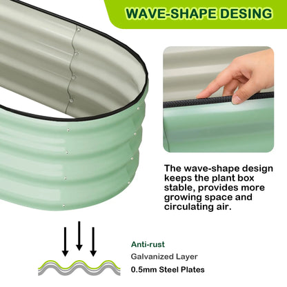 2-Pack Oval Galvanized Steel Raised Garden Bed