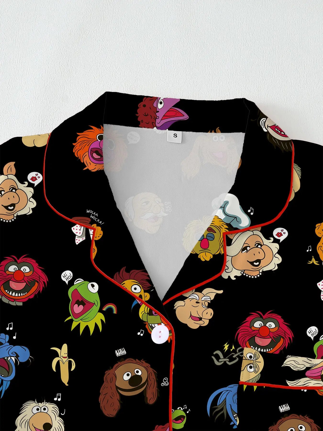 Muppets Cartoon Prints Loose-Fitting Short Sleeve Sleepwear Set, Comfortable All-Season Party Wear, Ideal Gift for Relaxing & Travel