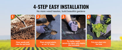 3FTx50FT Premium Heavy Duty Weed Barrier